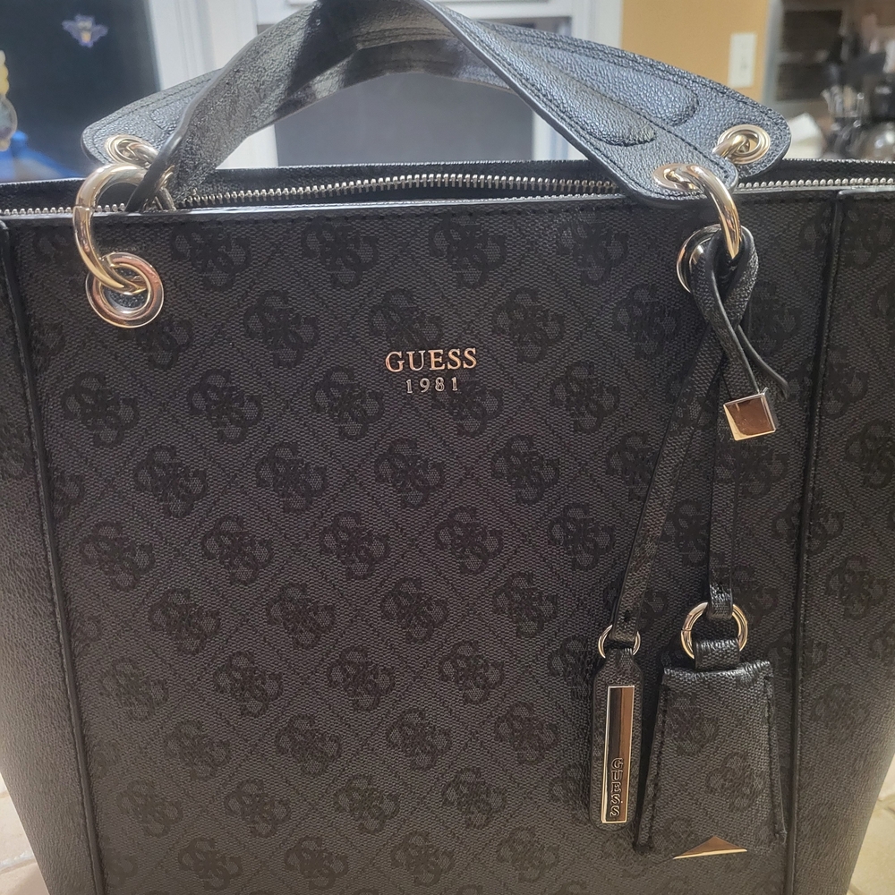 GUESS Monogram Black Tote